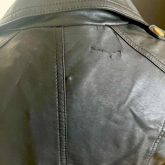 Faux leather jacket size small. Has some blemishes - see images. - Picture 4 of 6